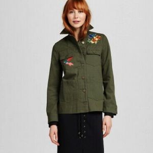 Target Green Embroidered Cargo Jacket